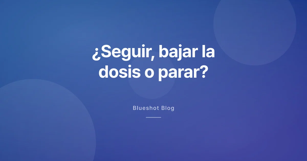 Llegaste a tu peso meta con GLP-1: ¿seguir igual, bajar la dosis o dejarlo?